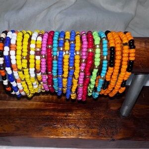 22 Colorful Beaded Bracelets, great addition to your outfit.